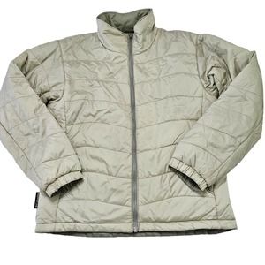 Columbia Women's Sage Green Reversible Puffer Zip Up Jacket. Size L